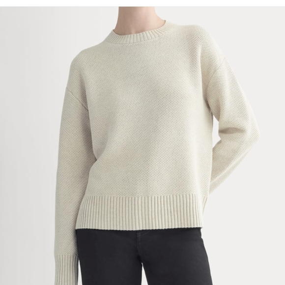 Everlane Cream Crew Neck Sweater Size Medium - Picture 1 of 12